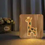 Lampe girafe bois 1
