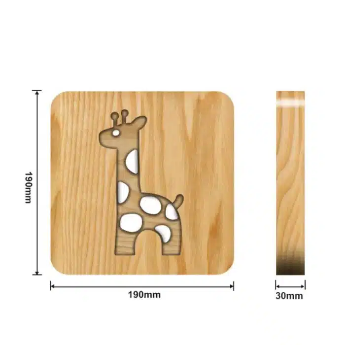 Lampe girafe bois 2